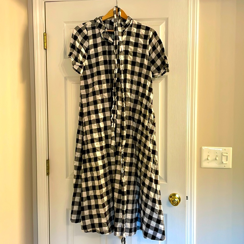 Gingham button down dress
